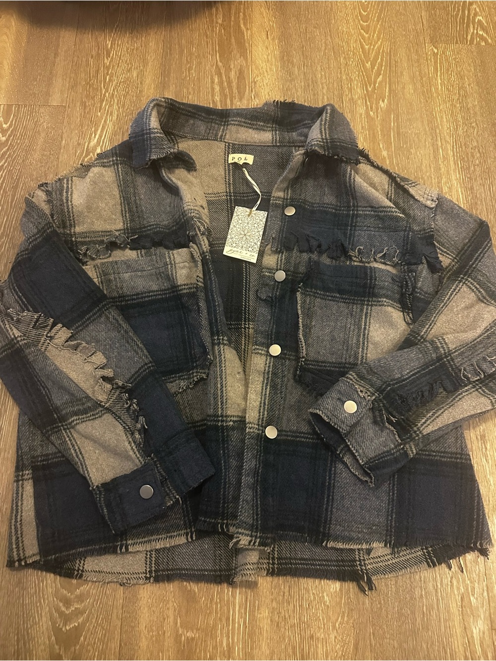 NWT POL Flannel Shirt Jacket - Picture 2 of 4